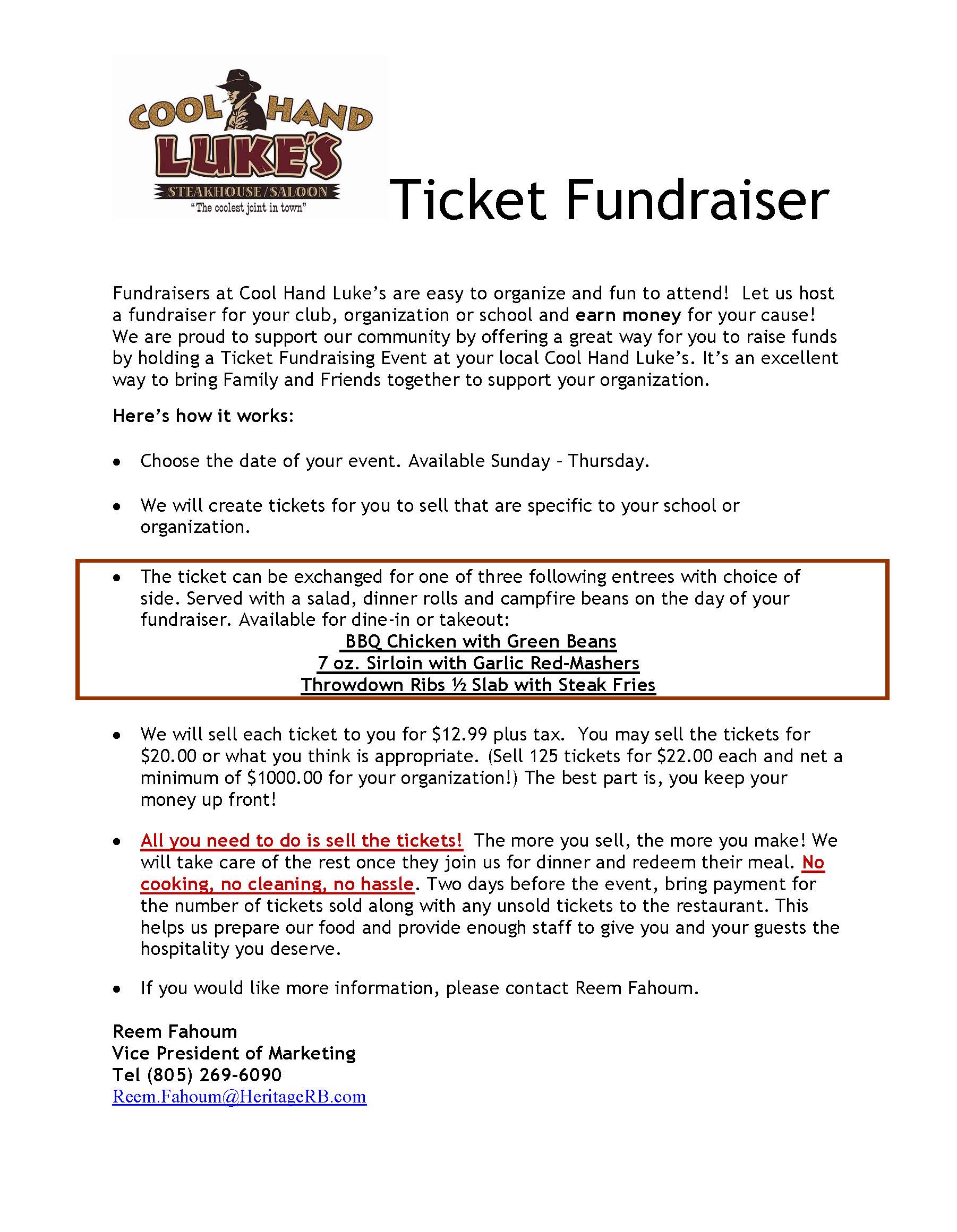 Ticket Fundraiser PDF